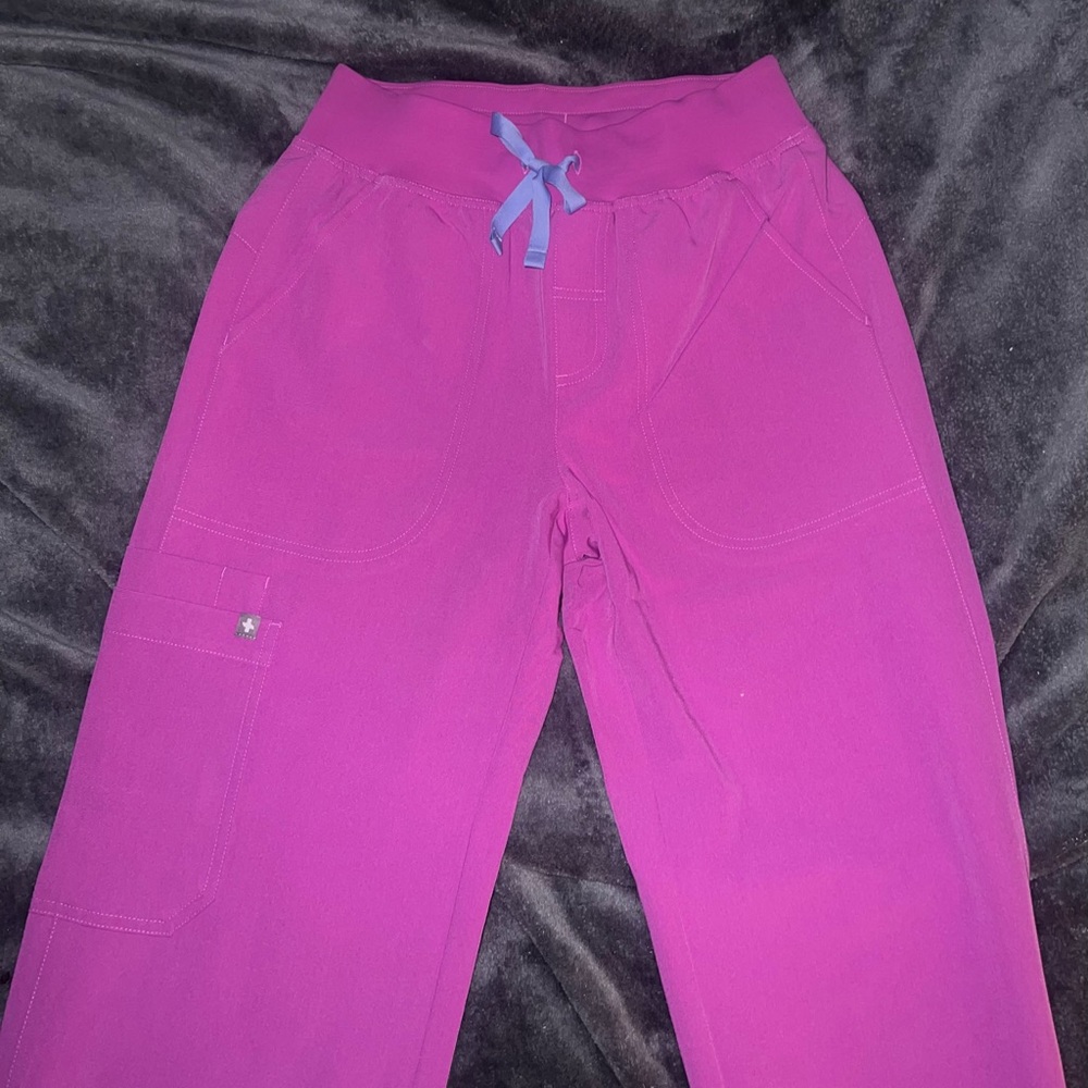 Figs Isabel Wide Leg scrub pants ultraberry